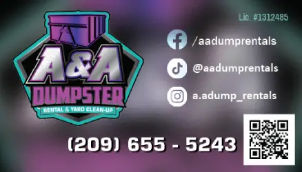A&A Dumpster Rental & Junk Removal LLC - Business Card